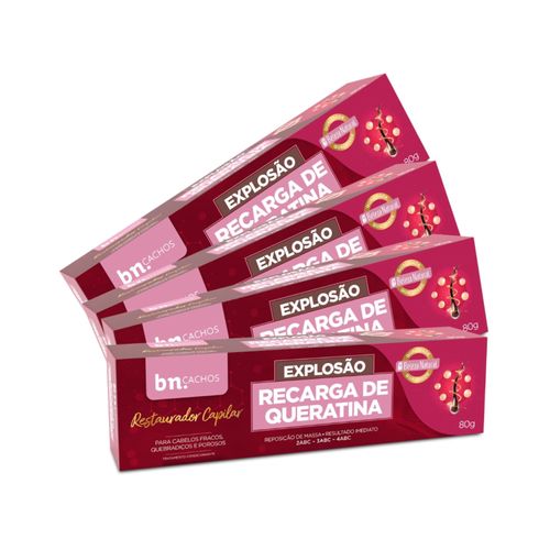 Kit Explosão Recarga de Queratina 80g (4 itens) | bn.Cachos Kit Explosão Recarga de Queratina 80g (4 itens) | bn.Cachos